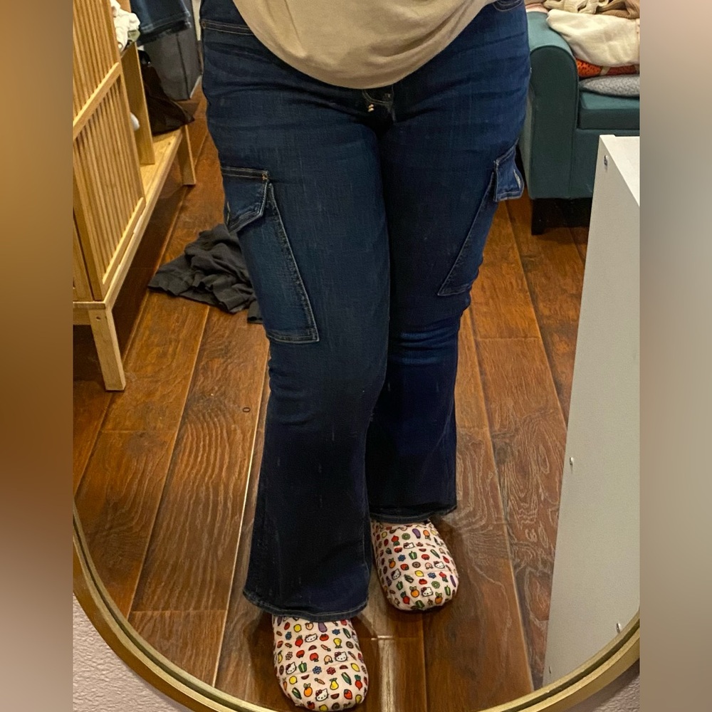 American Eagle low rise flare jeans